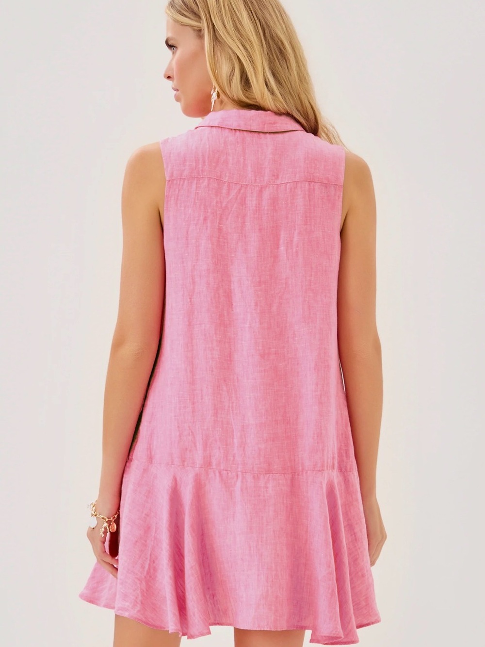 Lilly Pulitzer Pink Ellowyn Linen Dress Size M New with tags - Picture 2 of 6